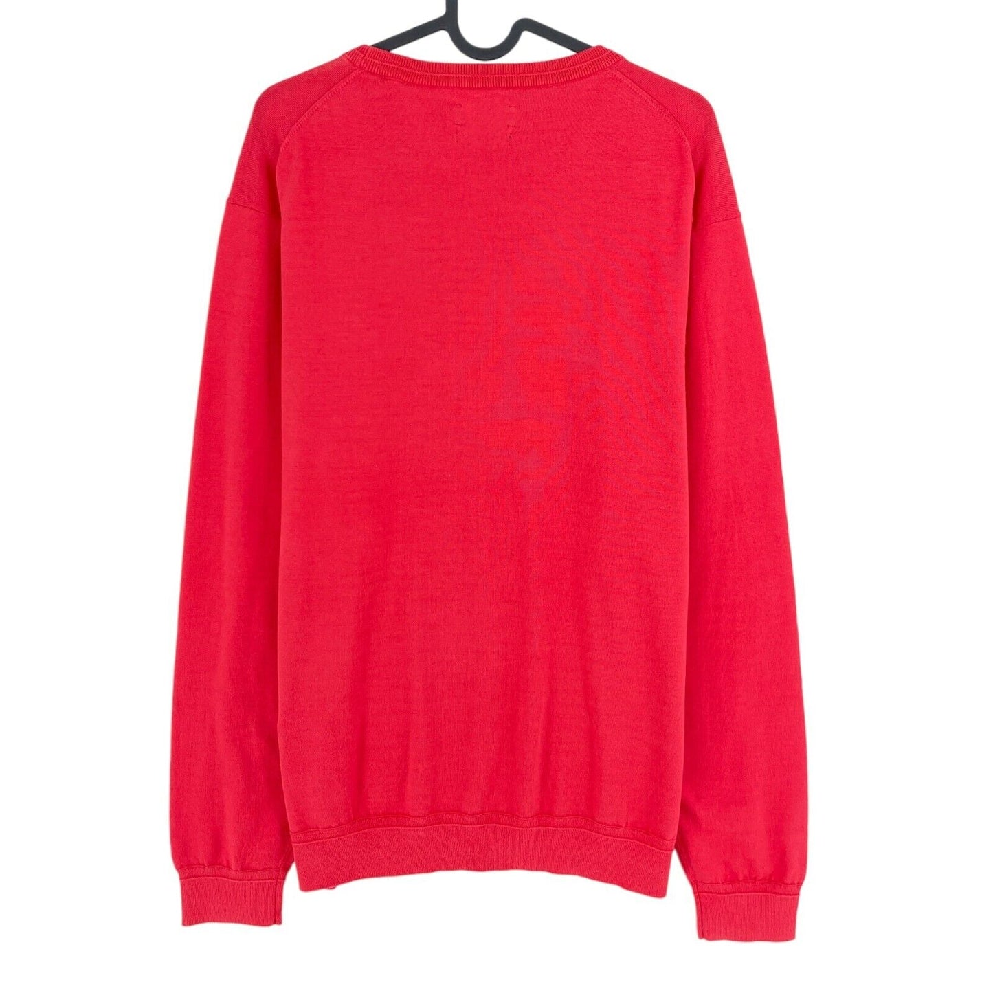 GANT Pinkish Red Pima Lux Contrast Crew Neck Sweater Pullover Size XL