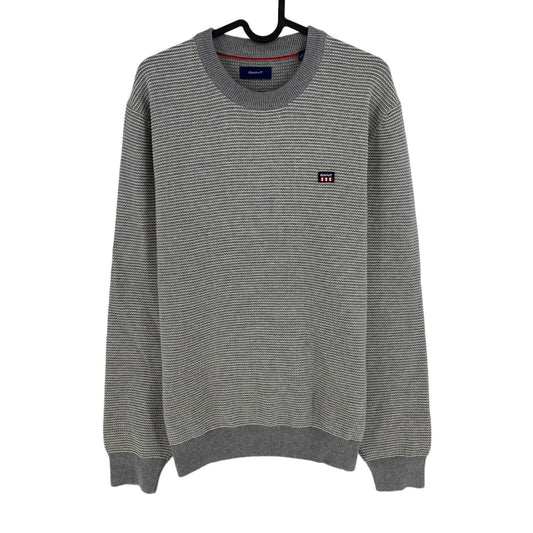 GANT Grey Light Texture Crew Neck Sweater Pullover Size M