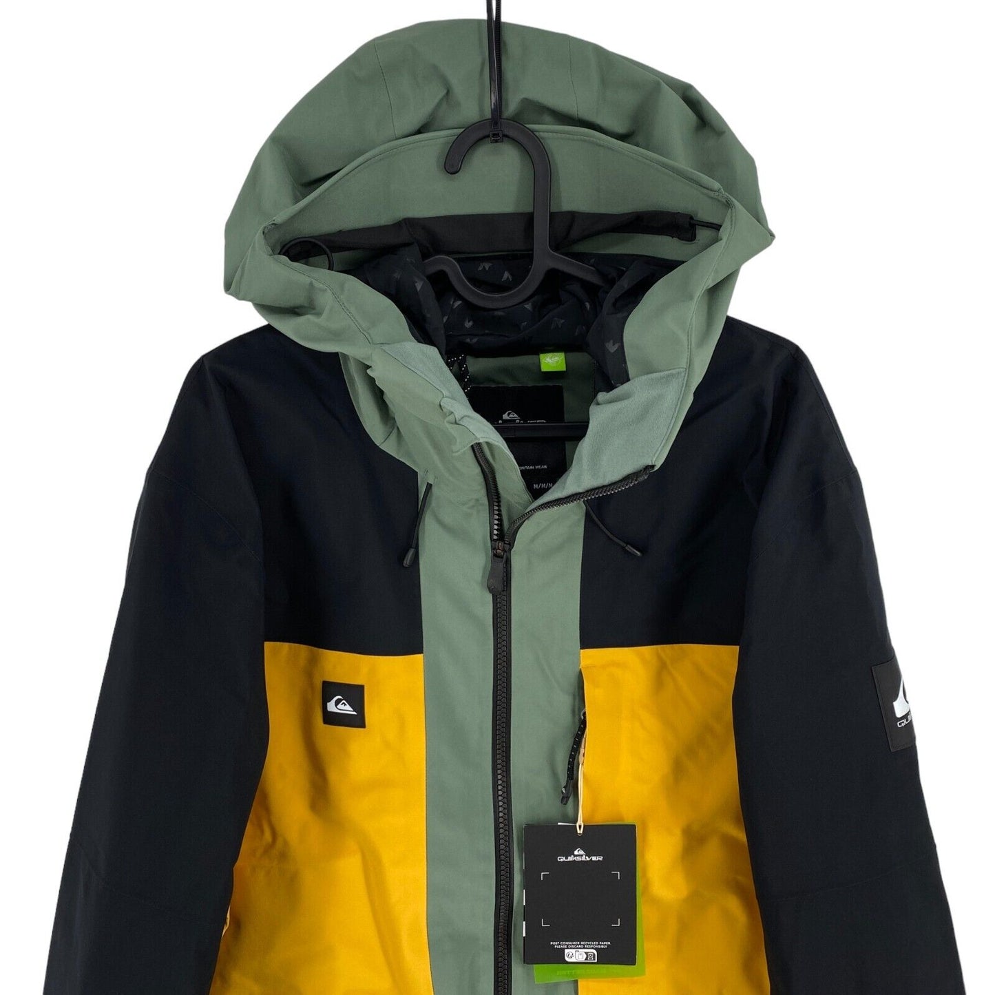 RRP €400 QUIKSILVER Green Forever Stretch GORE-TEX Hooded Ski Jacket Size S