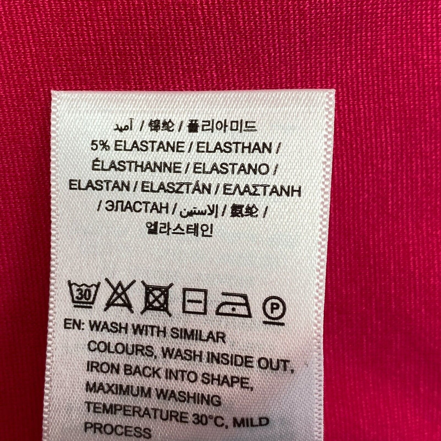 GANT Pink Volant-Detail Langarm-Kleid mit Rundhalsausschnitt Größe M