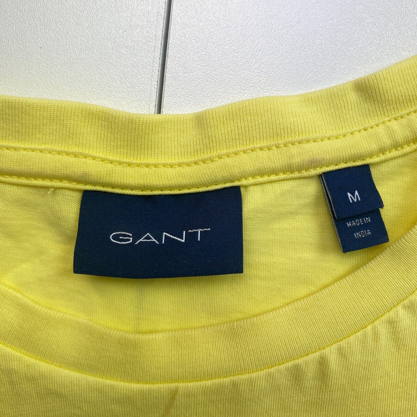 GANT Men Yellow Original Crew Neck Short Sleeves T Shirt Size M