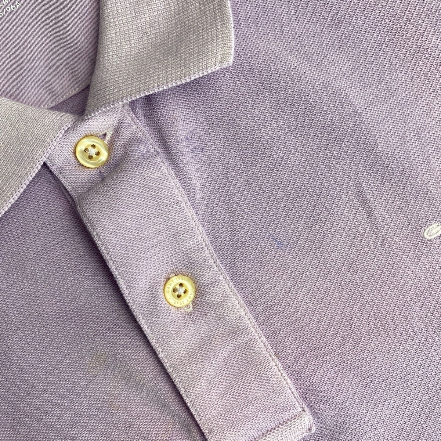 GANT Men Light Purple Sun Faded Pique Rugger Short Sleeve Polo Shirt Size L