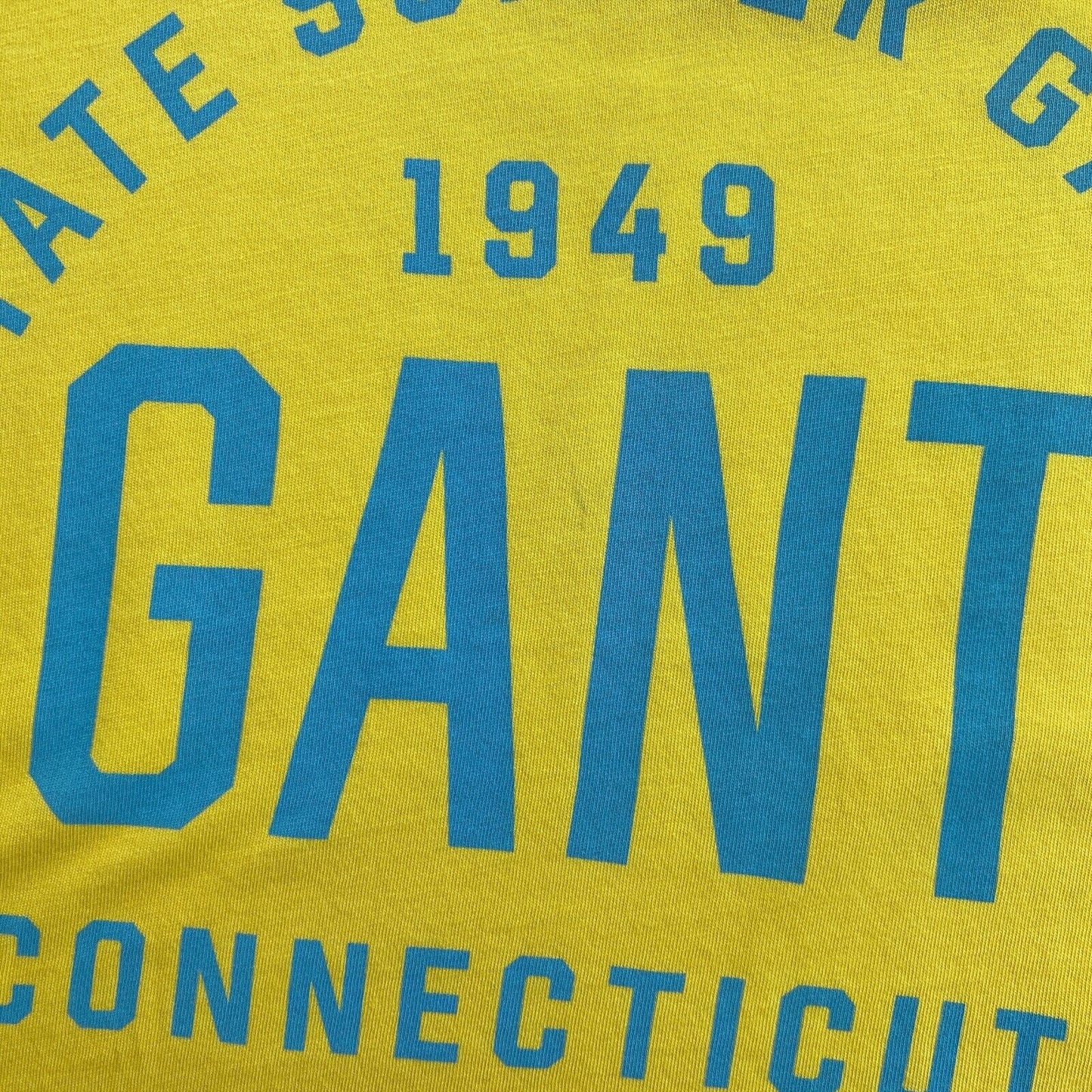 GANT Yellow Summer Graphic Crew Neck T Shirt Size XS