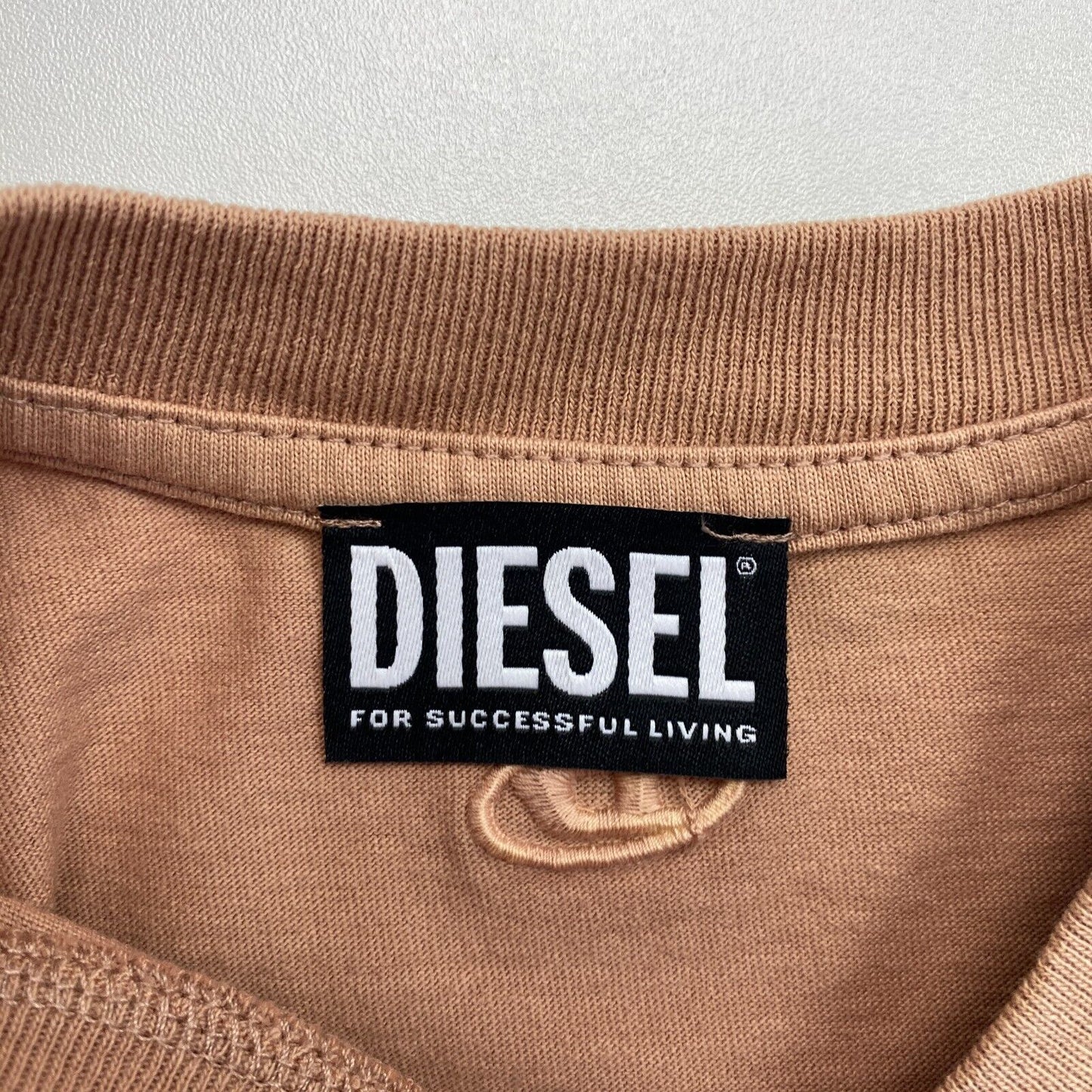 DIESEL Women Brown T-REG-G2 Crew Neck T Shirt Size XS