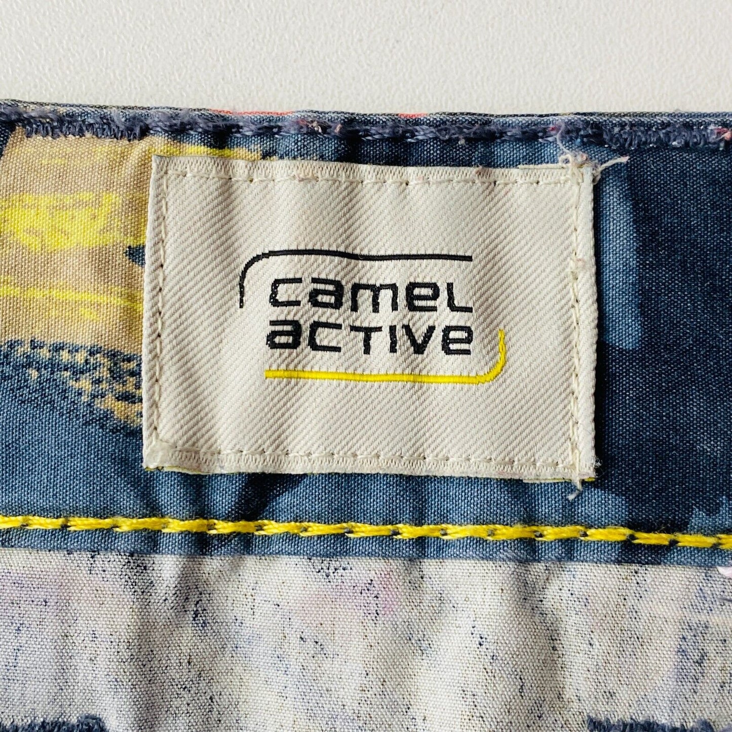 Camel Active Mens Dark Blue Floral Regular Fit Cargo Shorts W34