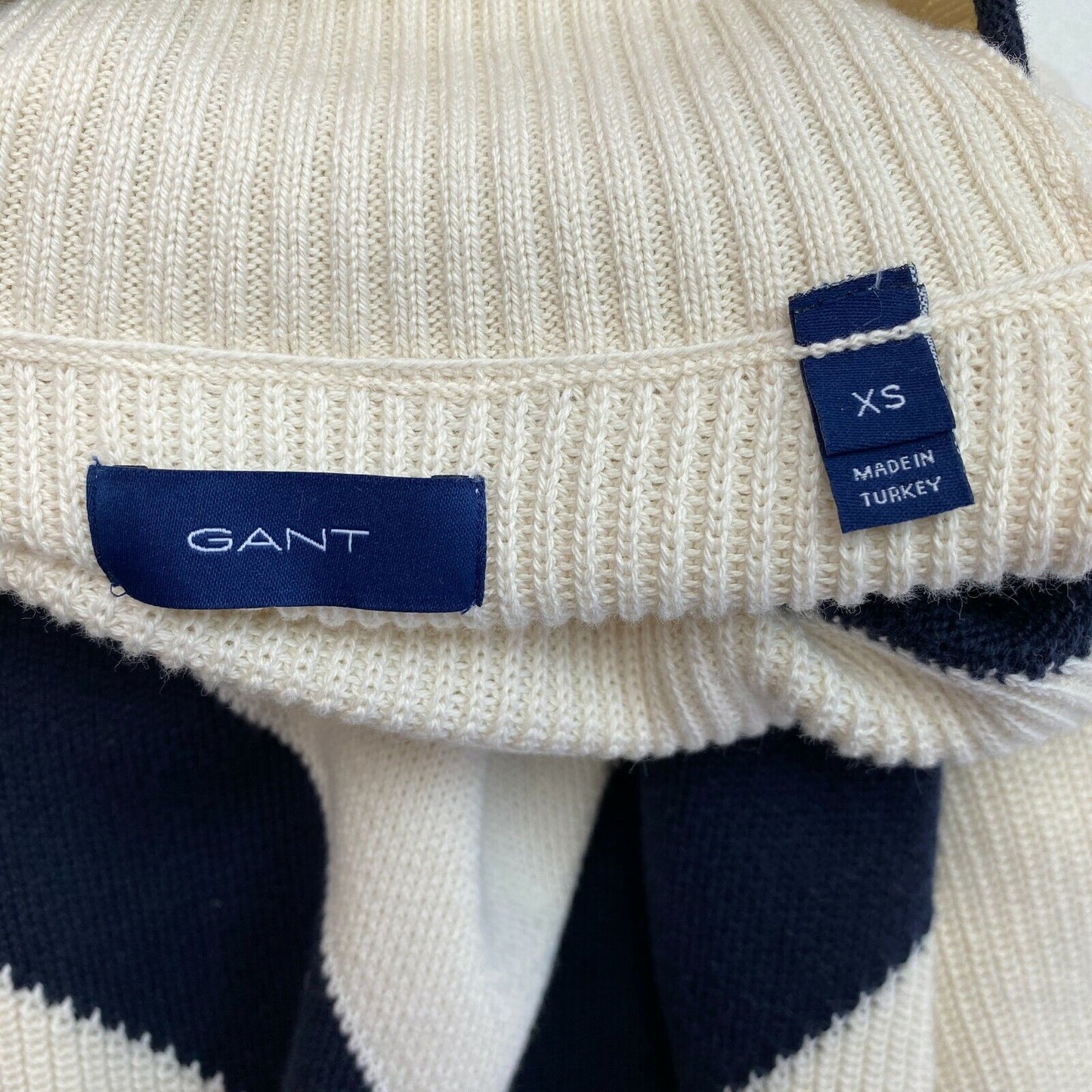 GANT Beige Cotton High Neck Jumper Sweater Size XS