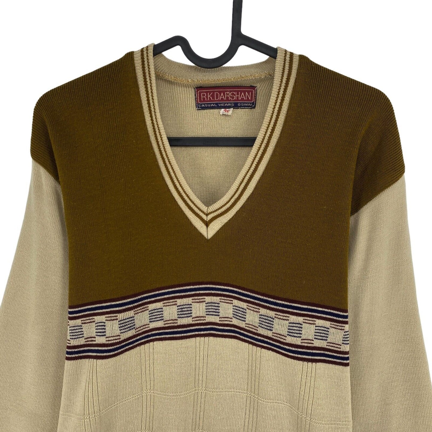 Cosby Vintage Retro 90s R.K. DARSHAN Brown Sweater Pullover Size S