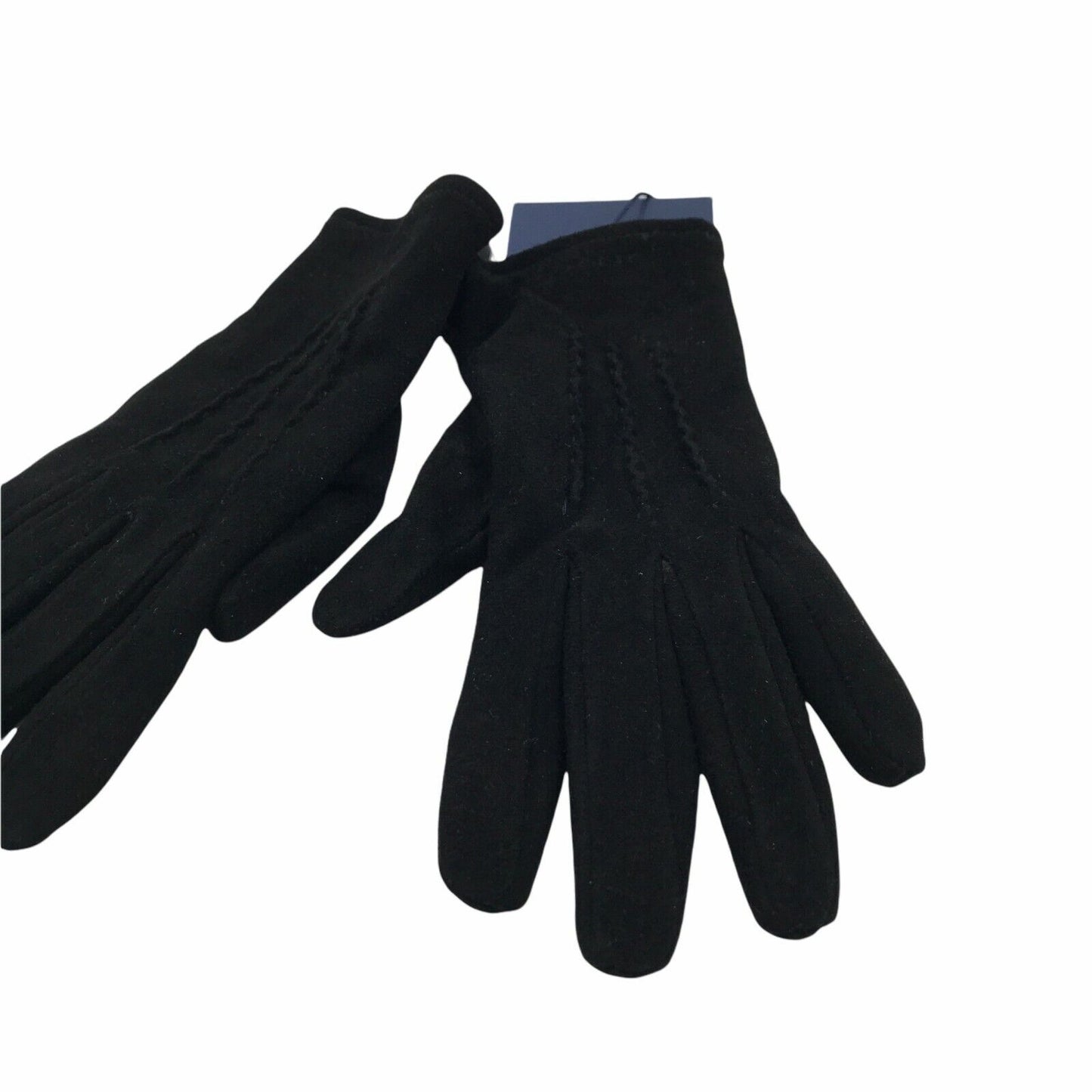 GANT Black 100% Suede Leather and Wool Women's Gloves Size S