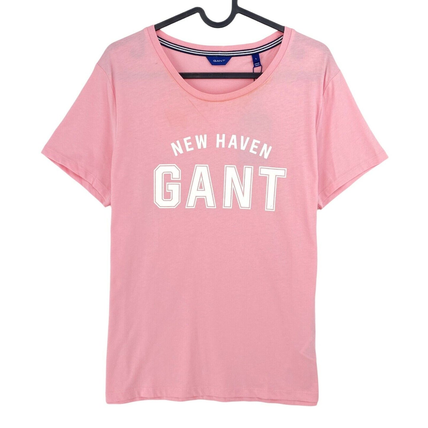 GANT Pink Logo Crew Neck T Shirt Top Size L