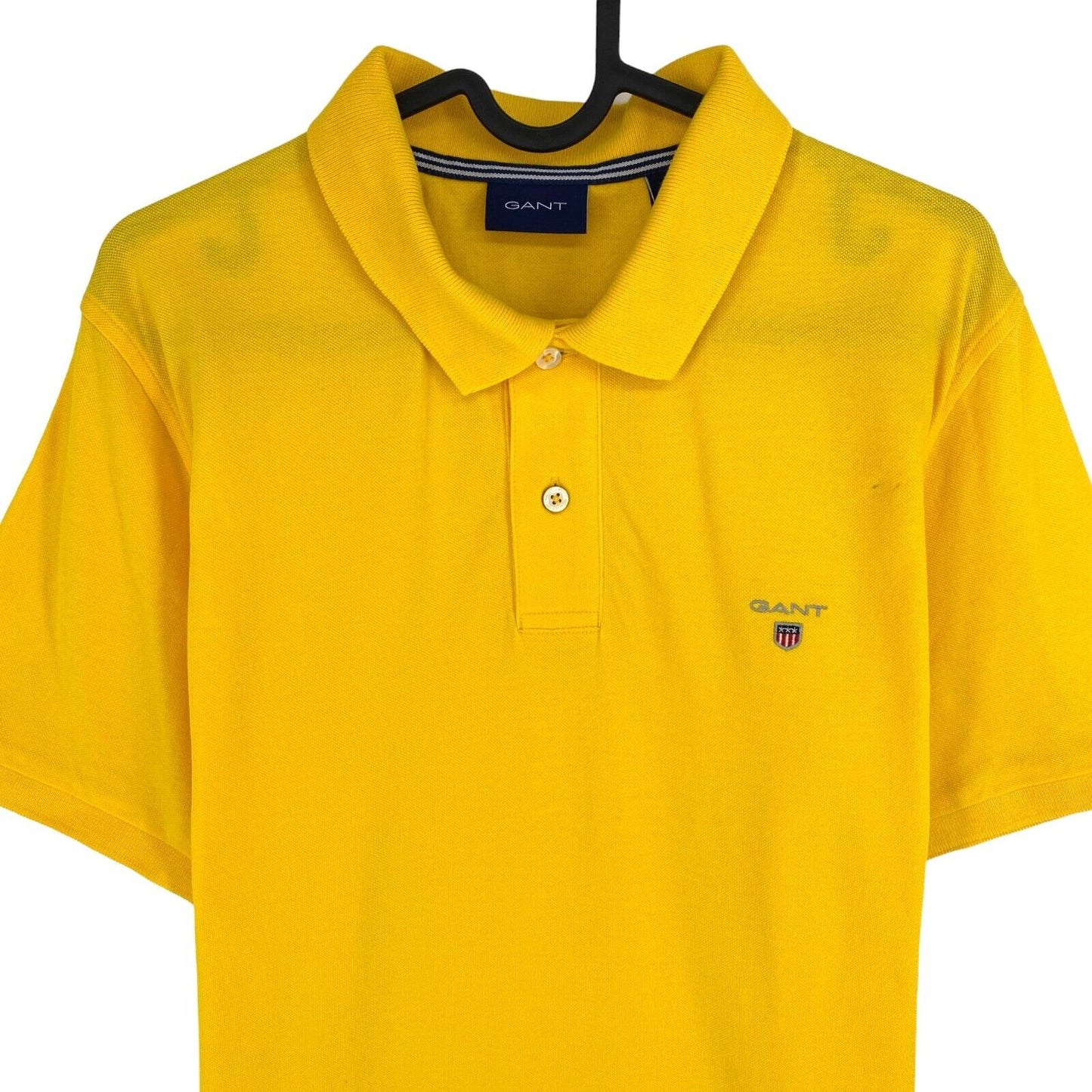 GANT Men Yellow Original Pique Rugger SS Polo Shirt Size M