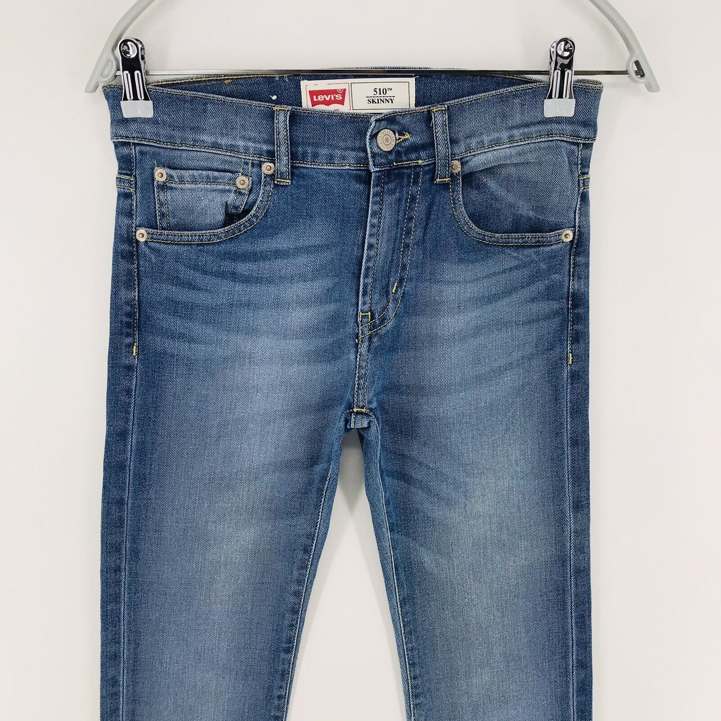 Vintage Levi's 510 Boys Blue Stretch Skinny Fit Jeans 14 / W27 L32