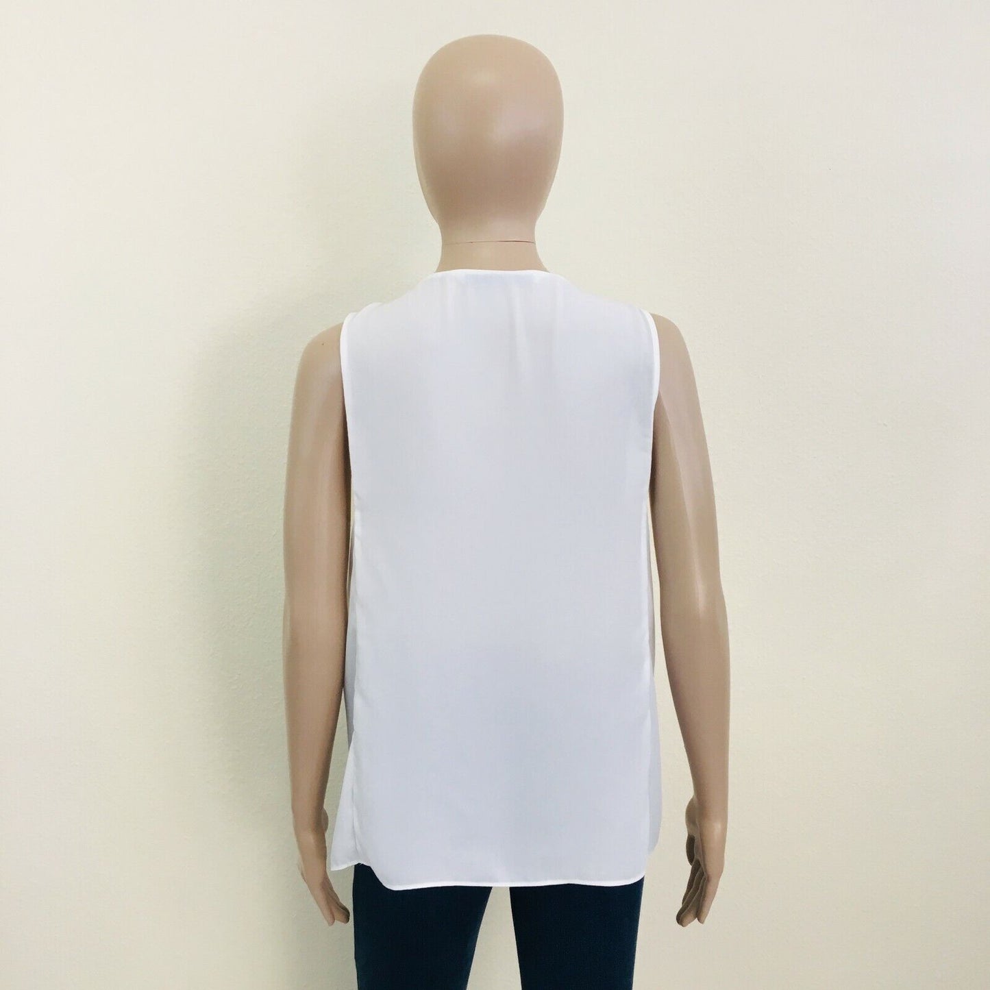 ZARA White Sleeveless T Shirt Top Blouse Size M