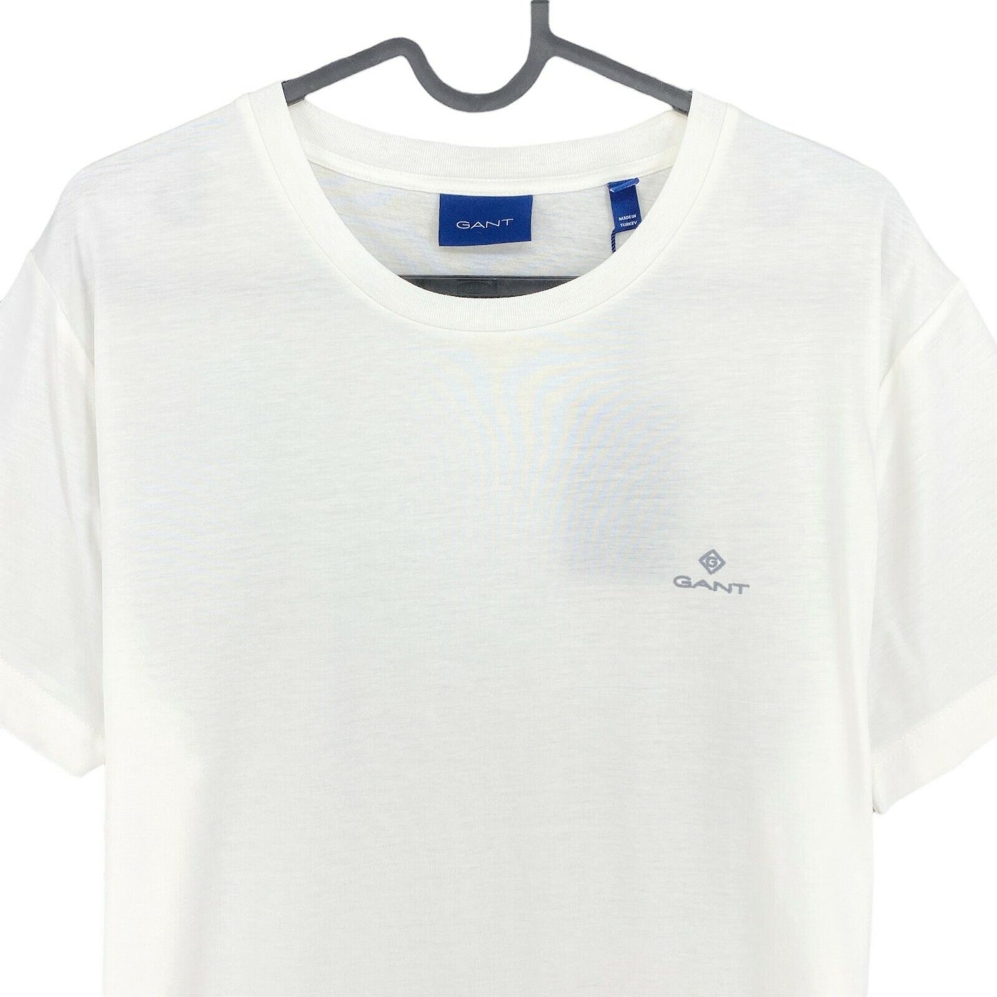 GANT White Slim Mercherized Crew Neck T Shirt Size M