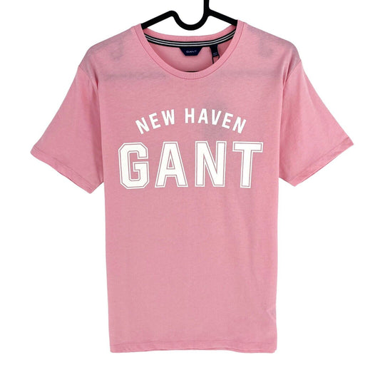 GANT Boys Pink Logo Crew Neck T-Shirt Size 15 Years 170 cm