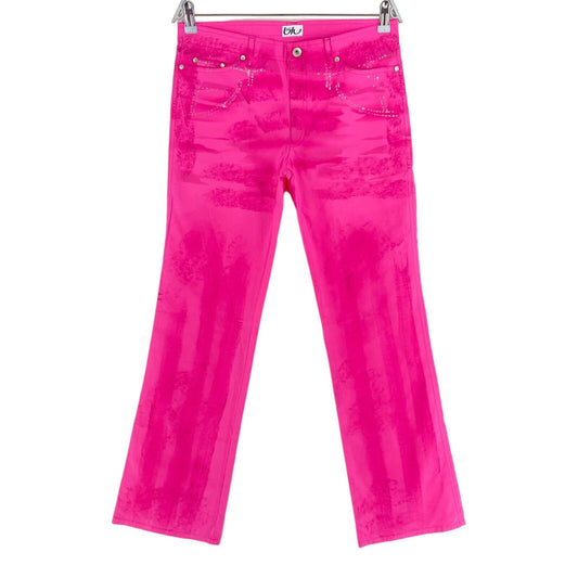 RPR €347 Byblos Blu Pink Flared Pants Trousers Size EU 38 UK 10 US 8 W30