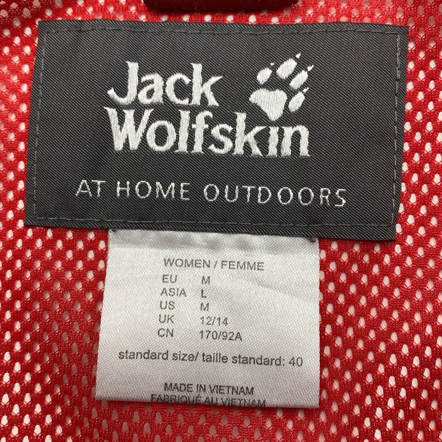 Jack Wolfskin Texapore Red Hooded Jacket Coat Size M