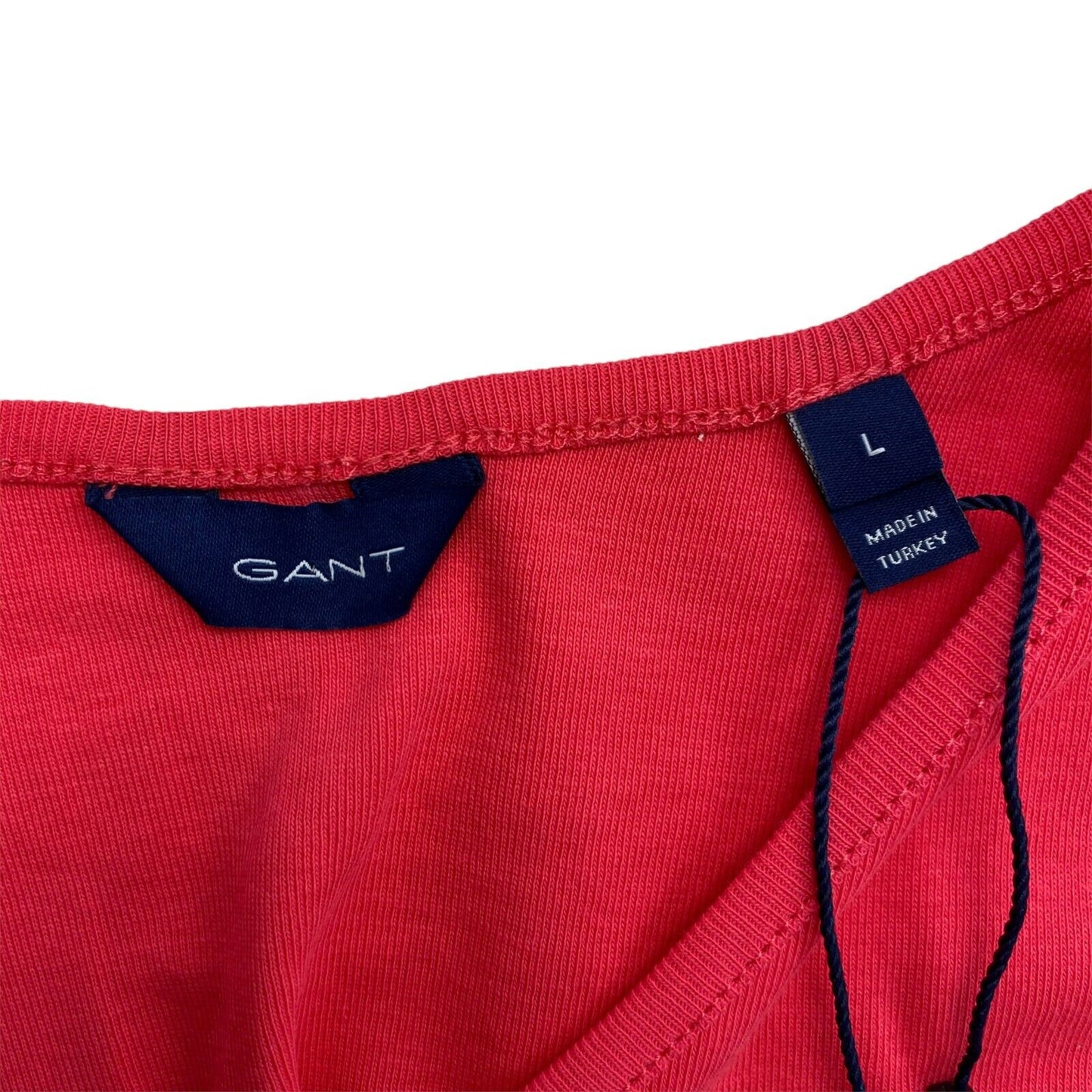 GANT Red 1 x 1 Rib Scoop Neck Tank Top Size L