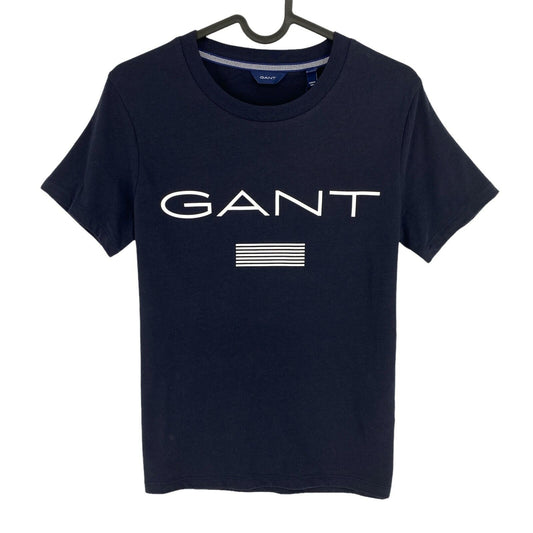 GANT Navy Blue Stripes Crew Neck T Shirt Size XS