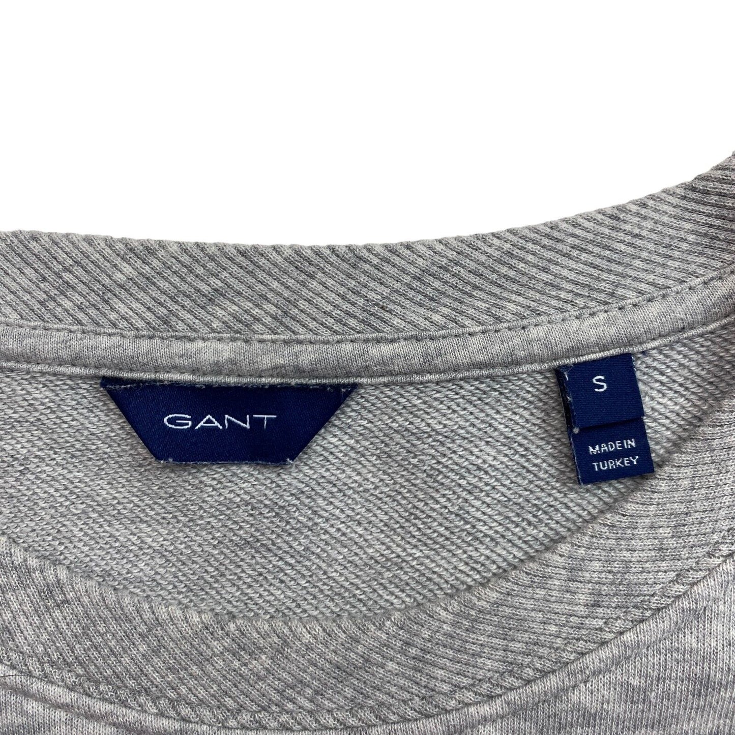 GANT Pullover mit Rundhalsausschnitt, Blockstreifen, Grau, Größe S