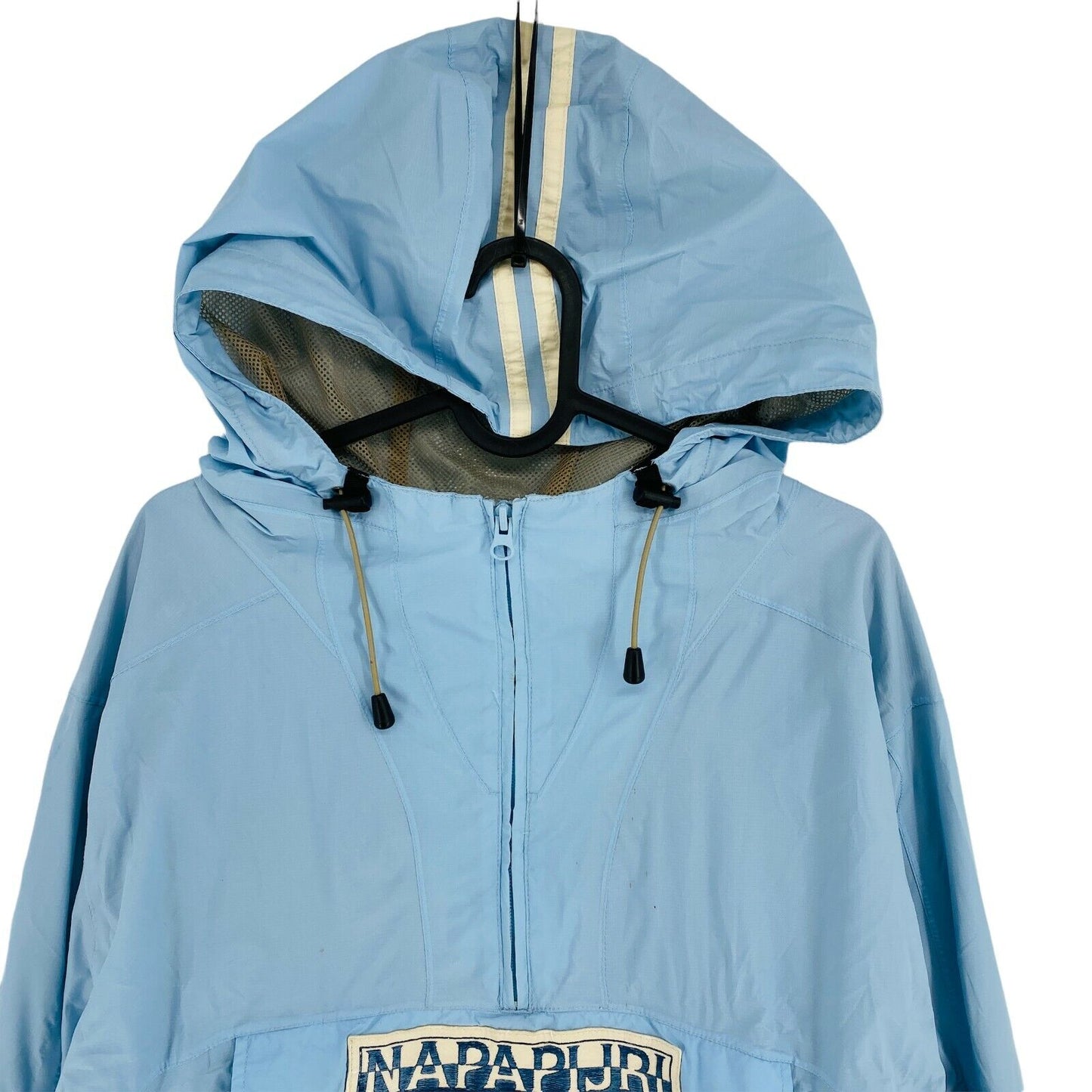 NAPAPIJRI Light Blue Hooded Pullover Anorak Jacket Size XL