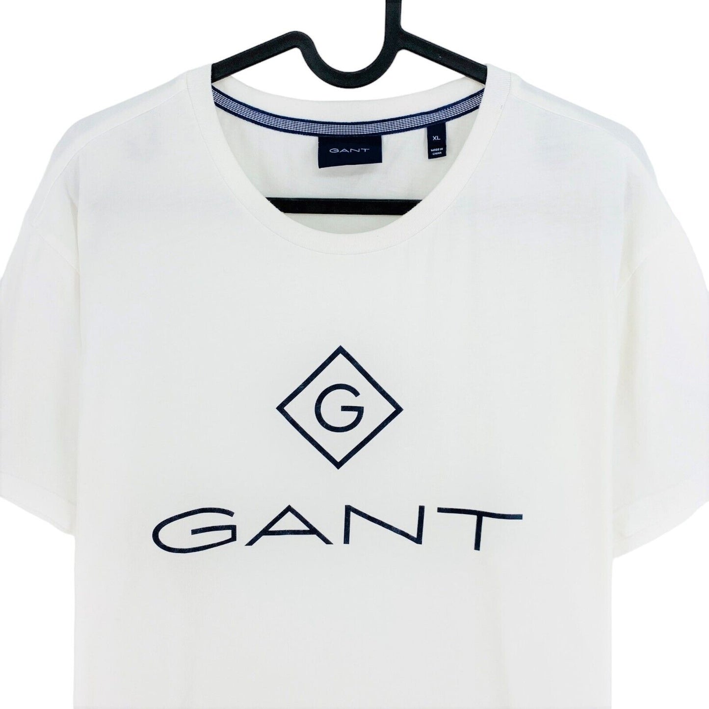 GANT Weißes Lock Up T-Shirt mit Rundhalsausschnitt, Größe XL