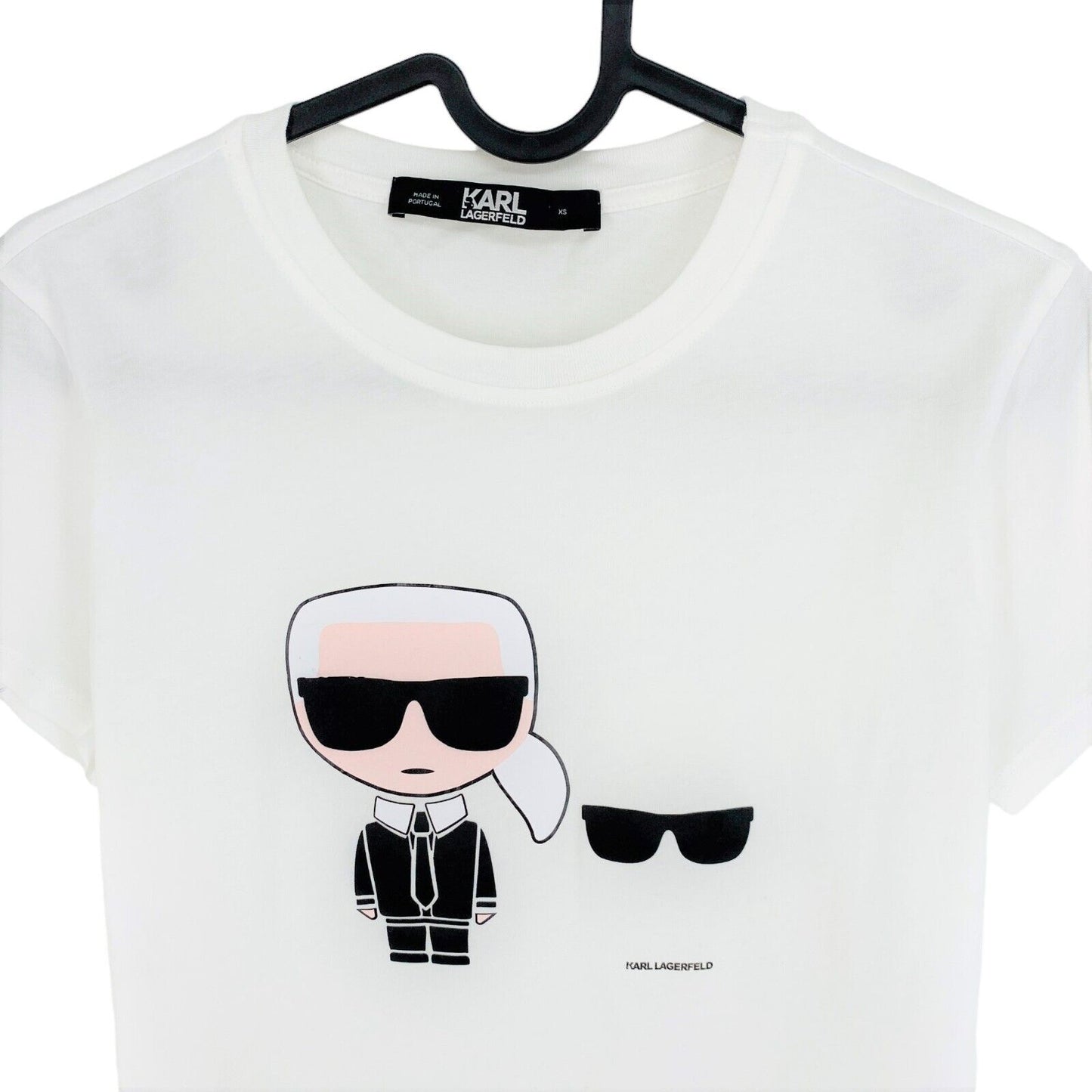 Karl Lagerfeld White Ikonik Karl & Choupette Crew Neck T Shirt Size XS