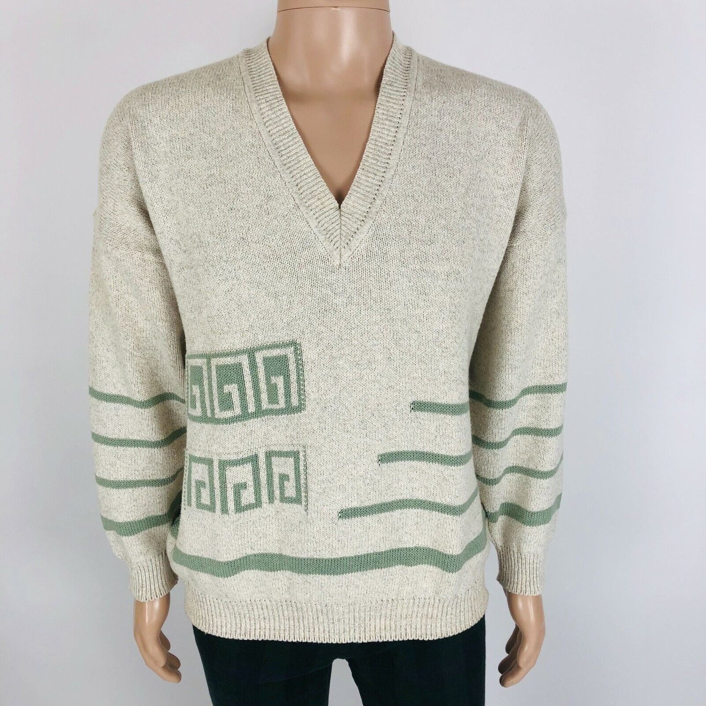 BELIKA Danish Cosby Vintage Retro 90er Beige Pullover Pullover EUR 56 US UK 46 2XL