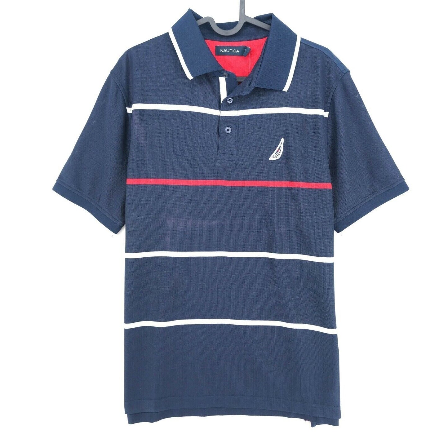 NAUTICA Polo-T-Shirt, gestreift, Marineblau, Größe S