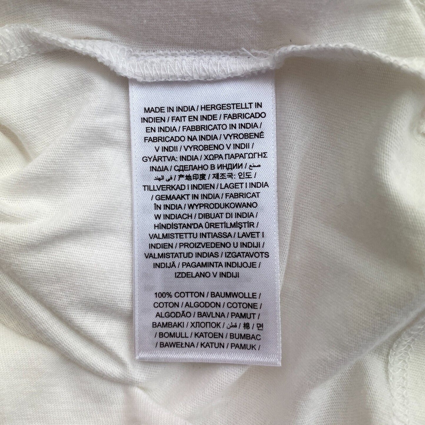 GANT T-shirt blanc à manches longues et col rond avec logo Taille L