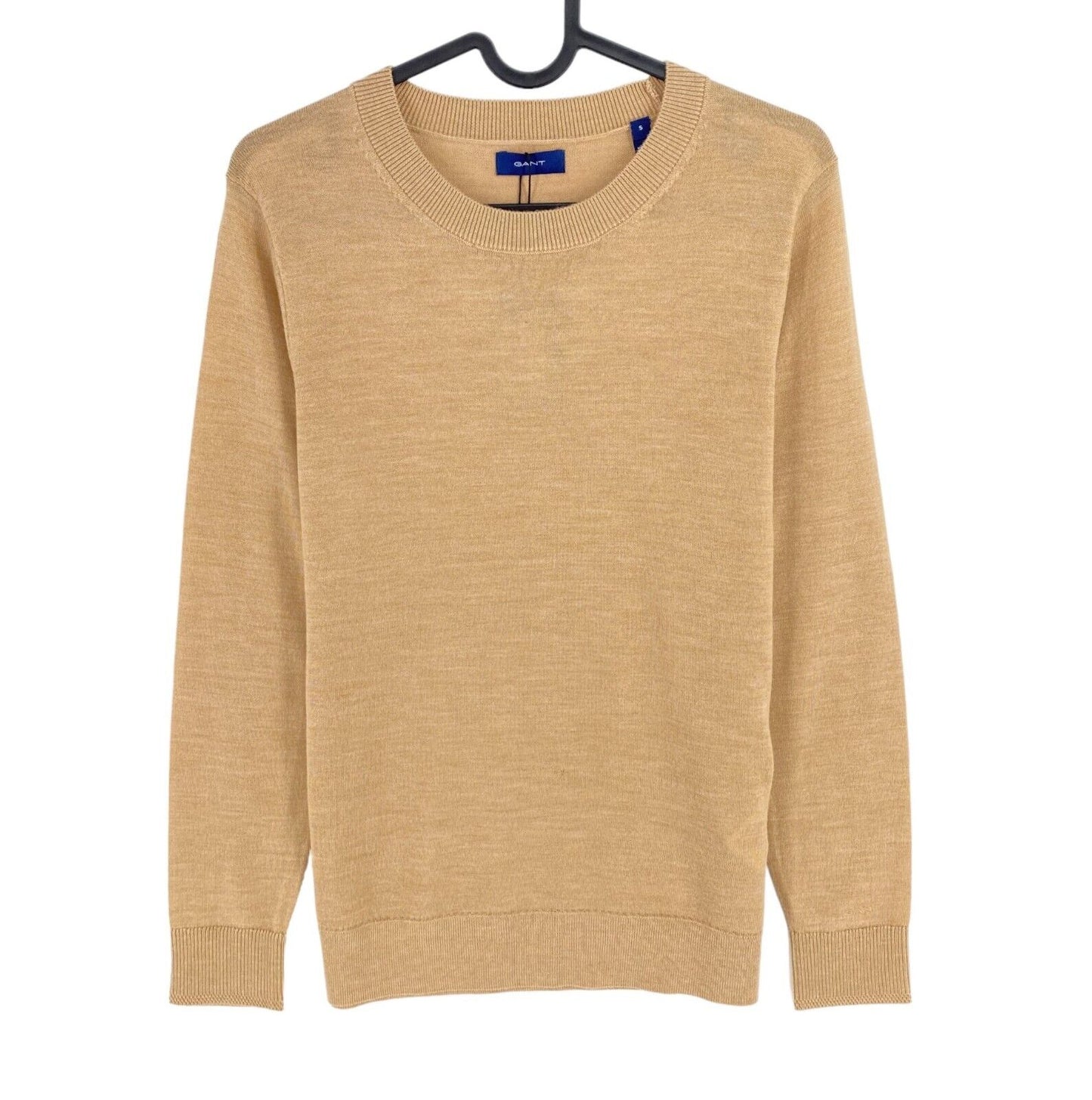 GANT Light Brown 100% Wool Crew Neck Jumper Sweater Size S