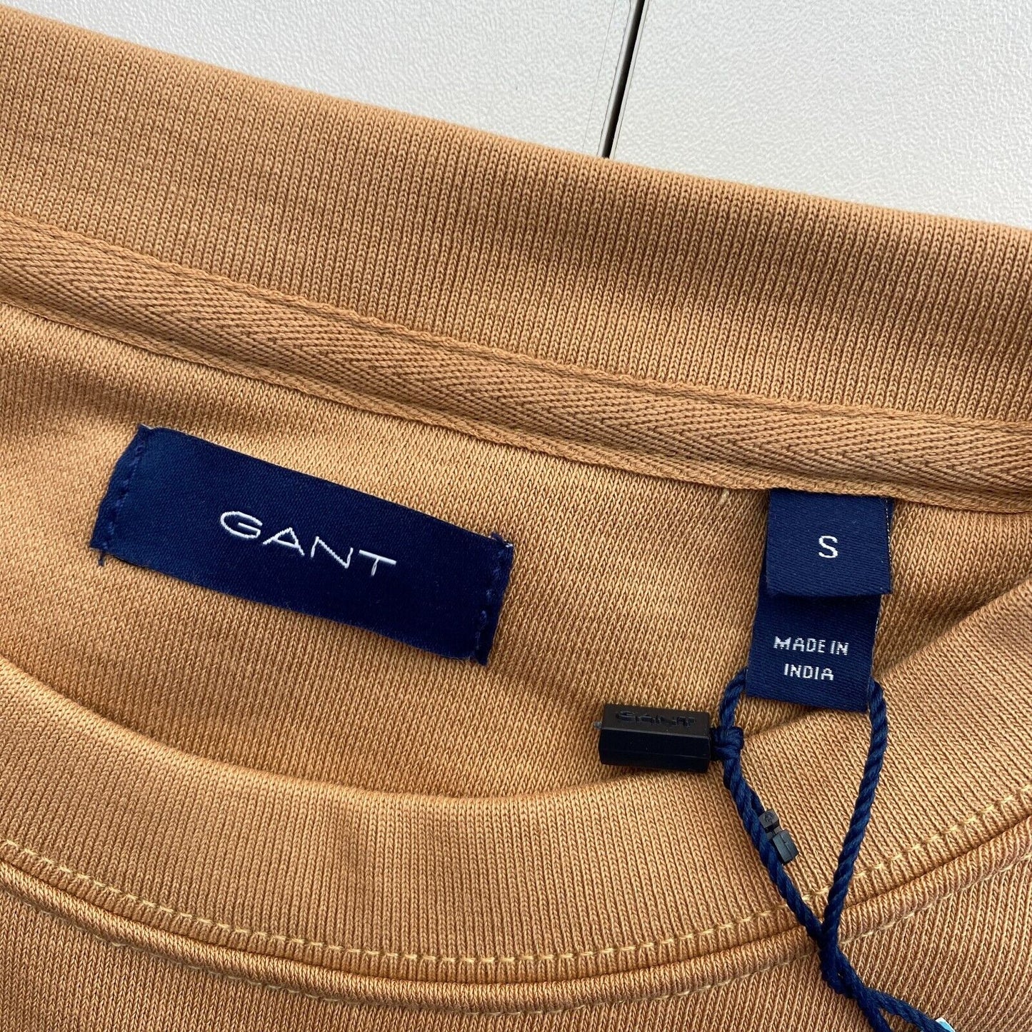 GANT Brown Tonal Logo Crew Neck Sweater Jumper Size S