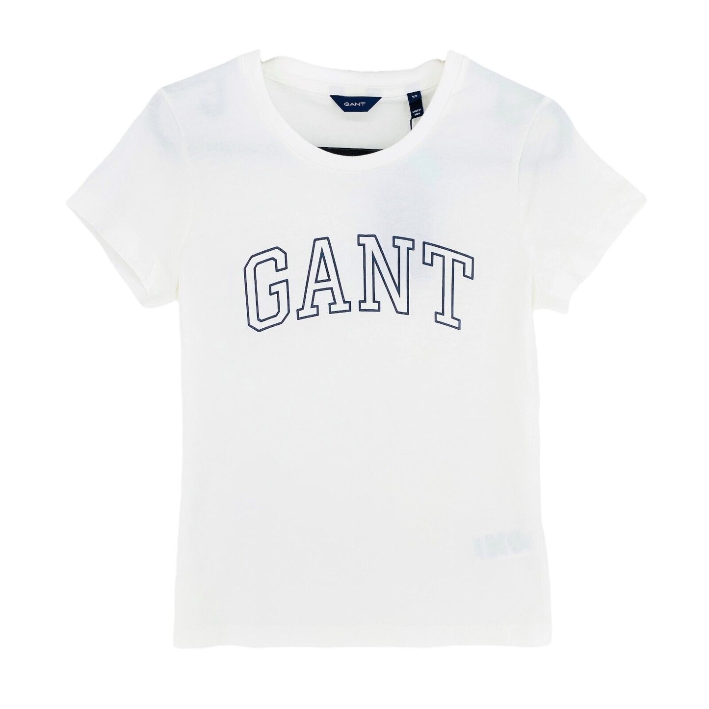 GANT T-Shirt mit Rundhalsausschnitt und weißem Bogenlogo, Größe M