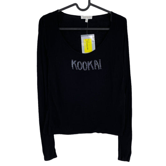 KOOKAI Chemisier Noir Manches Longues Col Rond Taille XS S