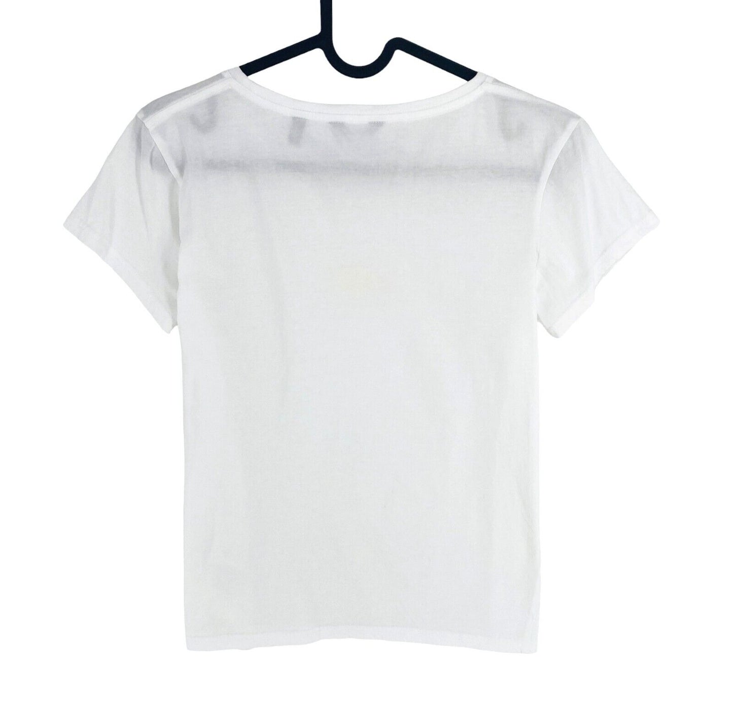 GANT Women White Logo Crew Neck Short Sleeves T Shirt Size S