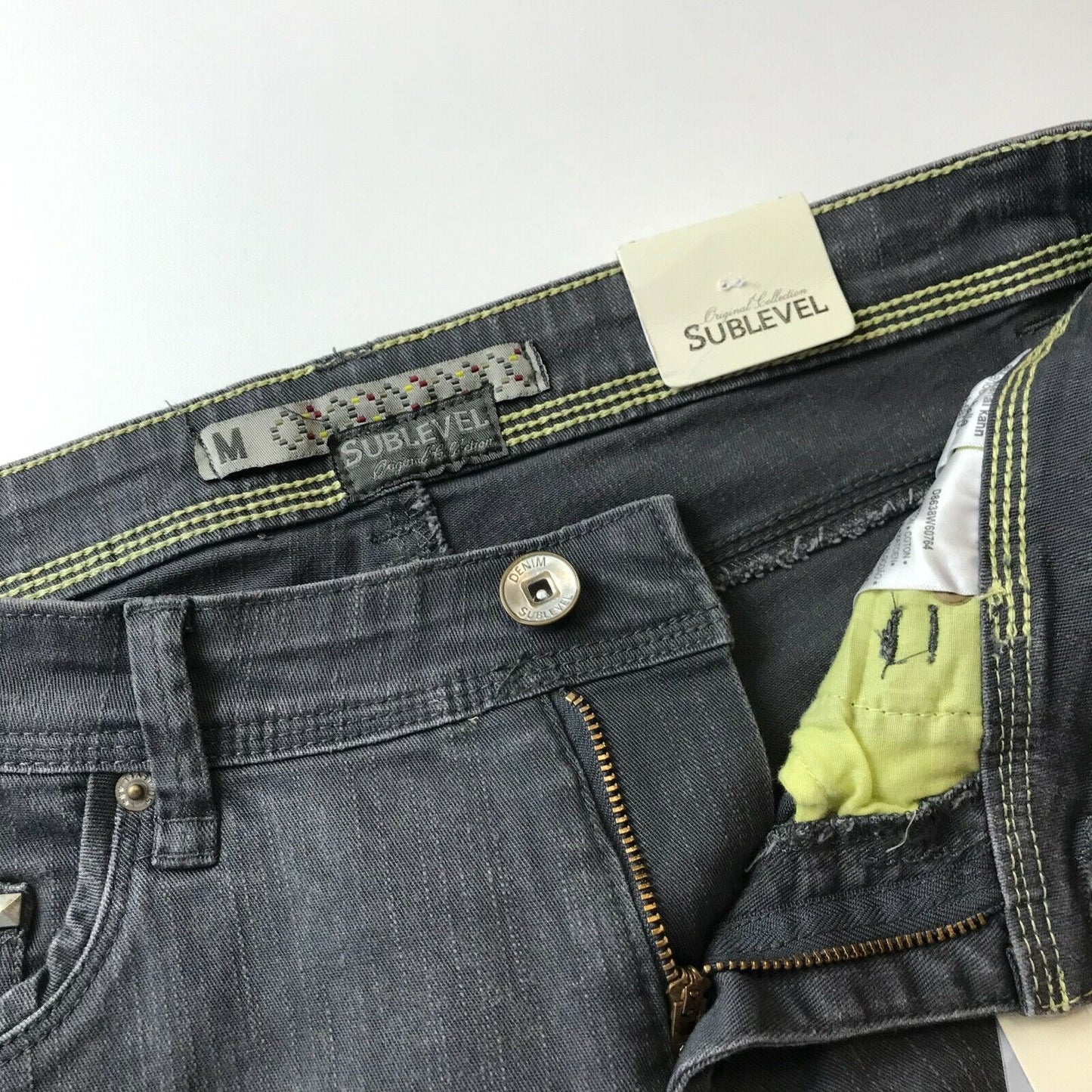 SUBLEVEL Damen Jeans Skinny Fit Dunkelgrau Größe M W30