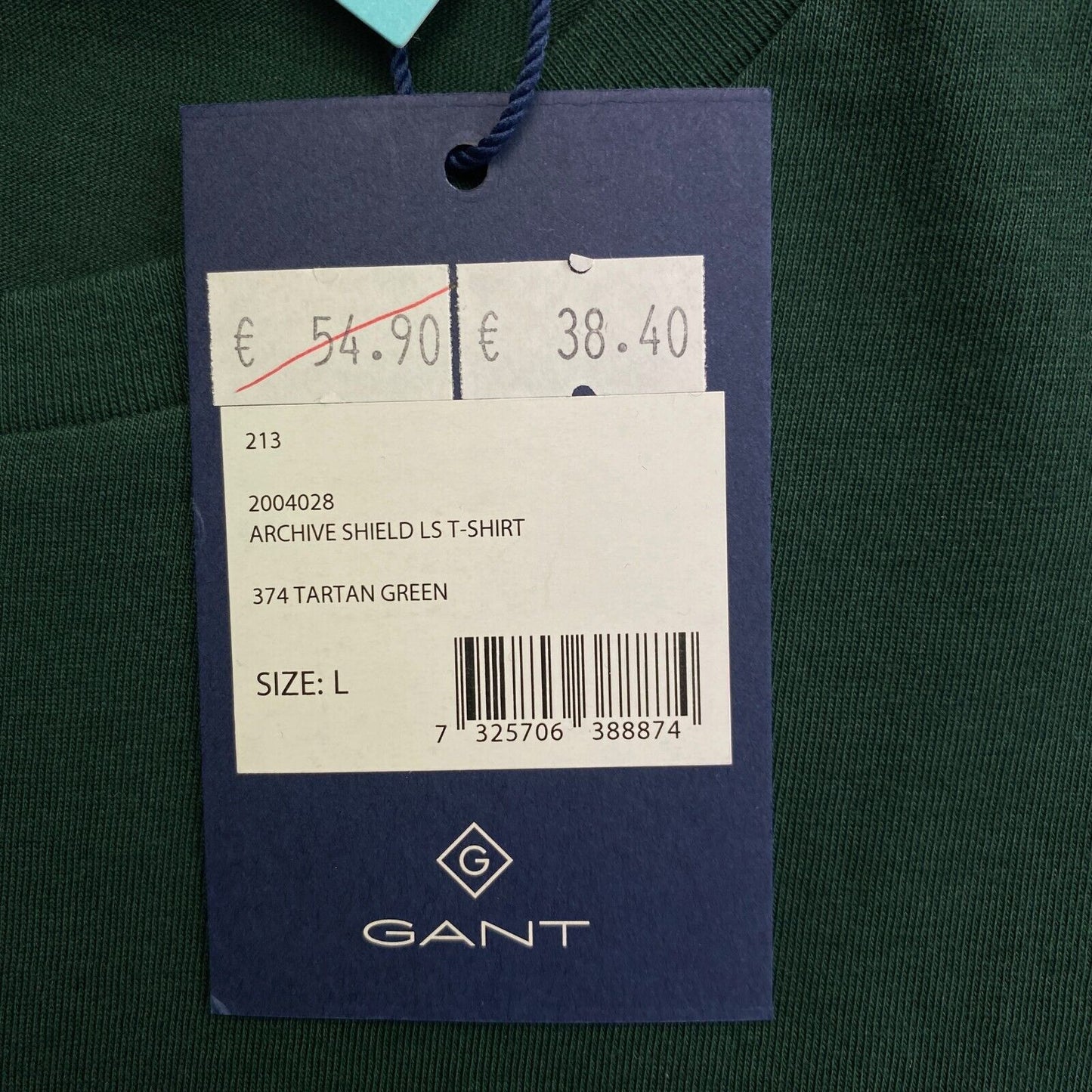 GANT T-shirt à manches longues et col rond Archive Shield vert foncé taille L