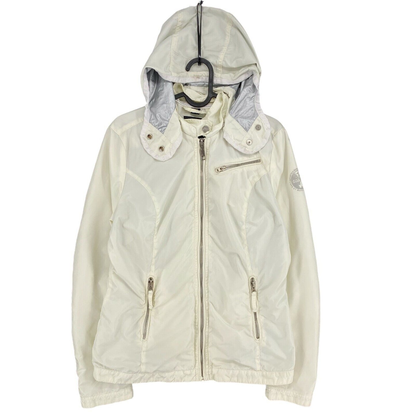 NAPAPIJRI Cream White Hooded Jacket Size M