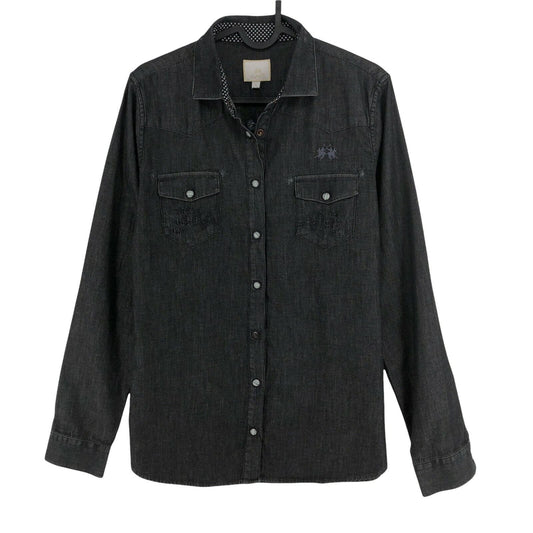 LA MARTINA Dark Grey Denim Shirt Size 4 / XL