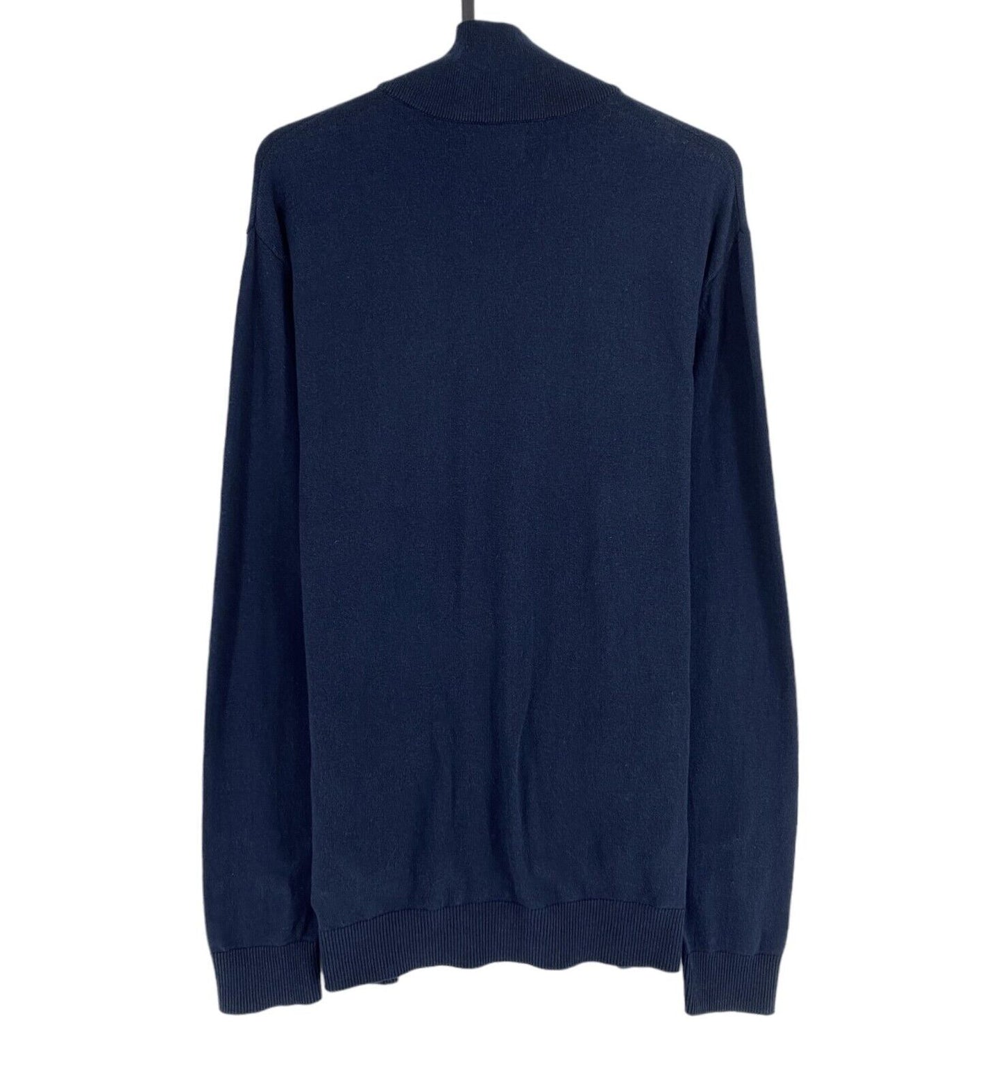 JACK&JONES Navy Blue Full Zip Sweater Jumper Size L