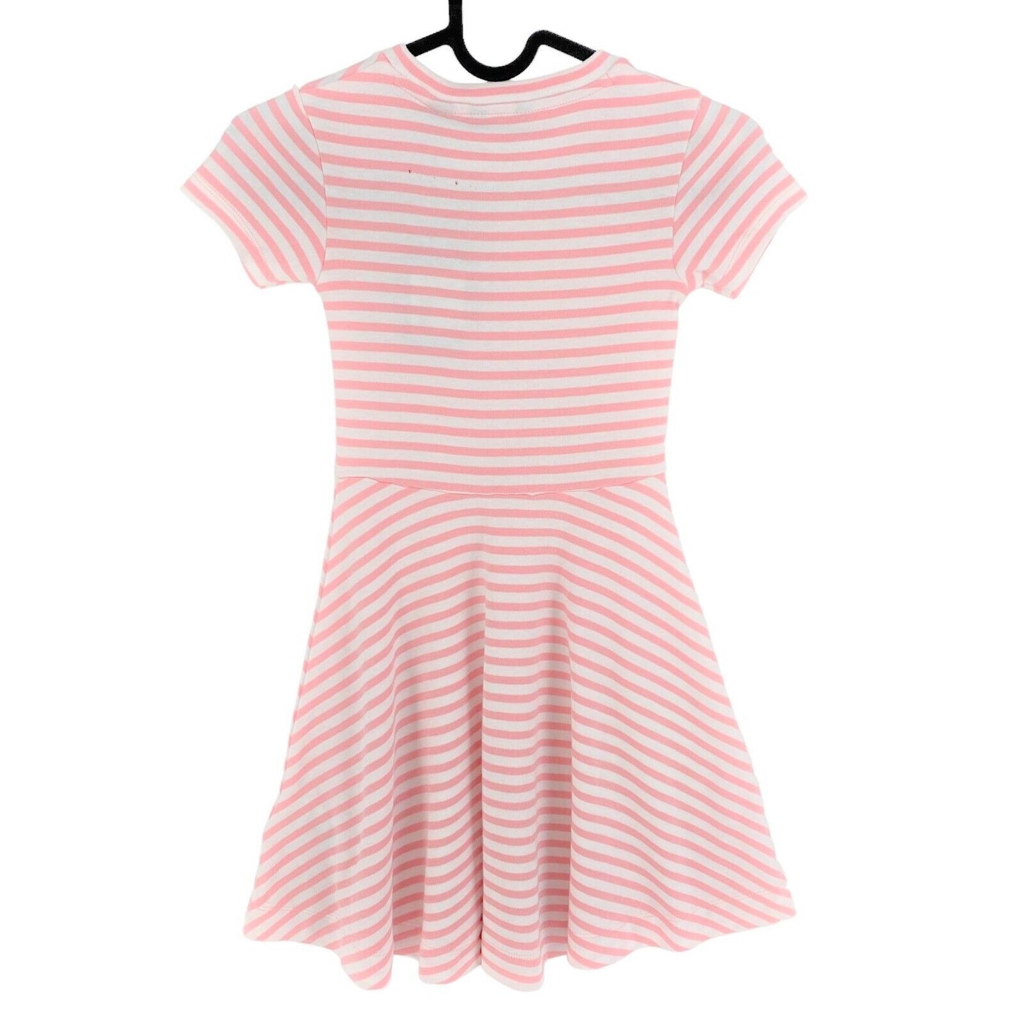 GANT Girls Pink Striped Jersey Flared Dress Size 5-6 Years 110/116 cm