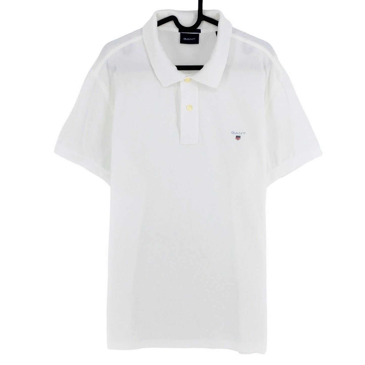 GANT White Original Slim Fit Pique Rugger Polo Shirt Size XS