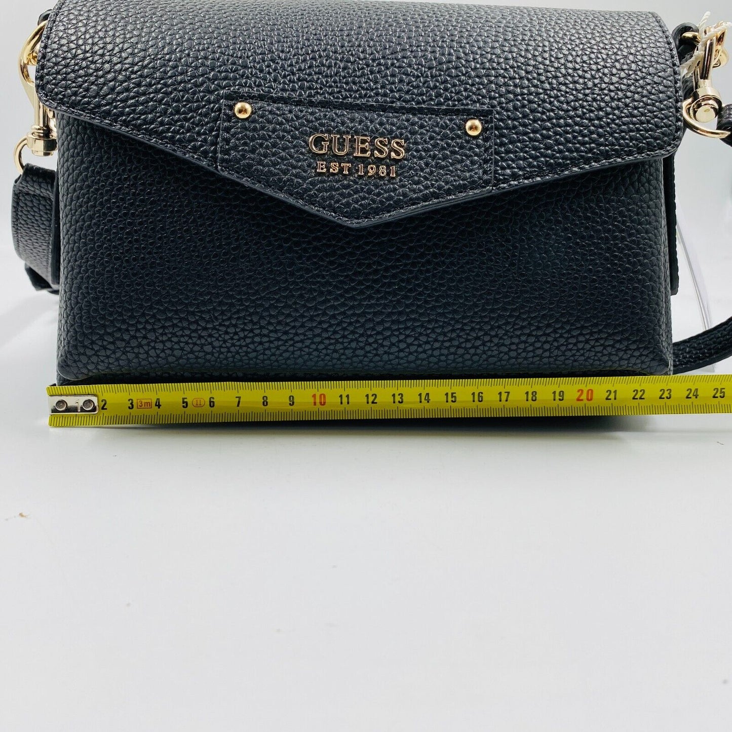 GUESS Women Black Eco Leather Small Handbag Shoulder Bag