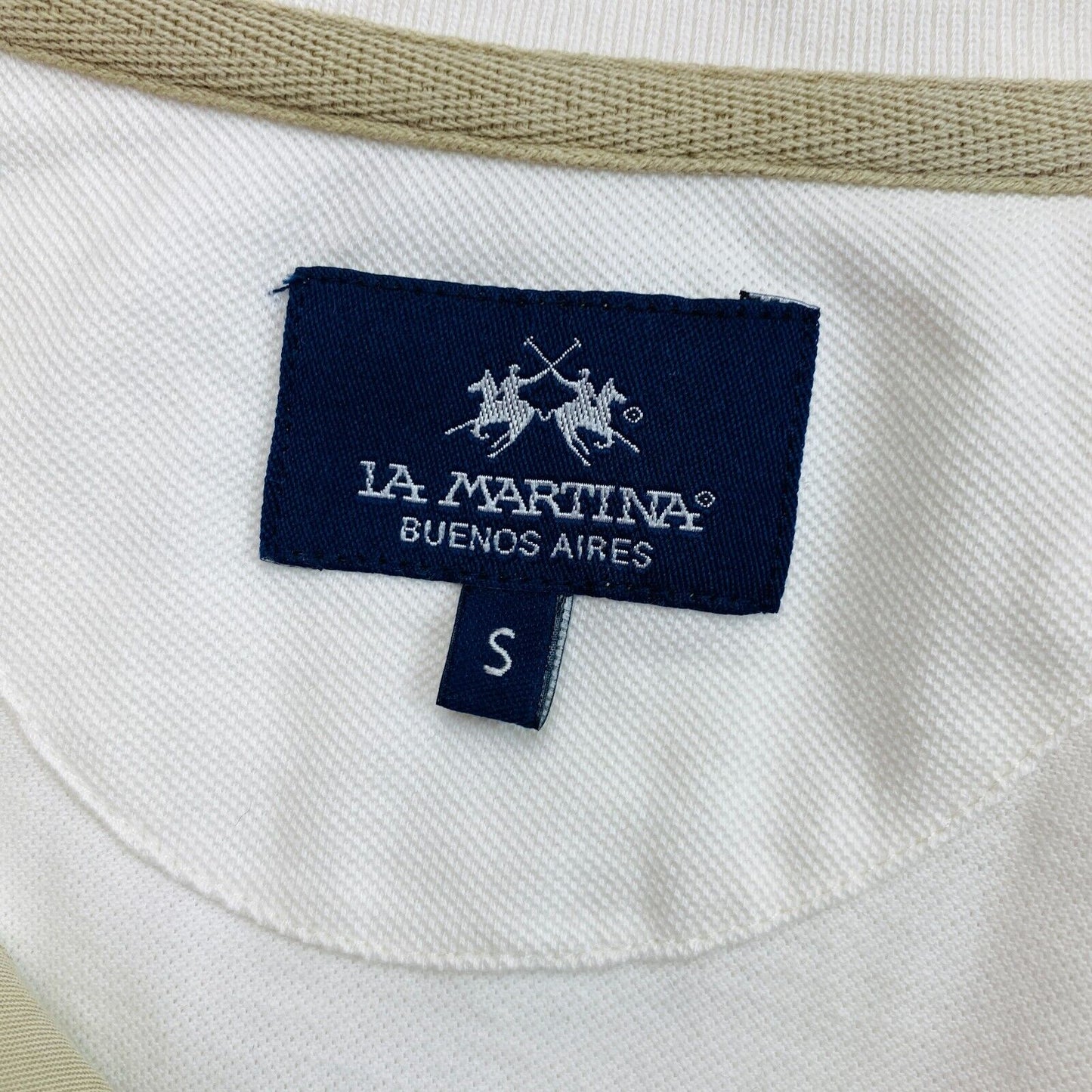 LA MARTINA White Piquet Stretch Short Sleeves Polo Shirt Size S