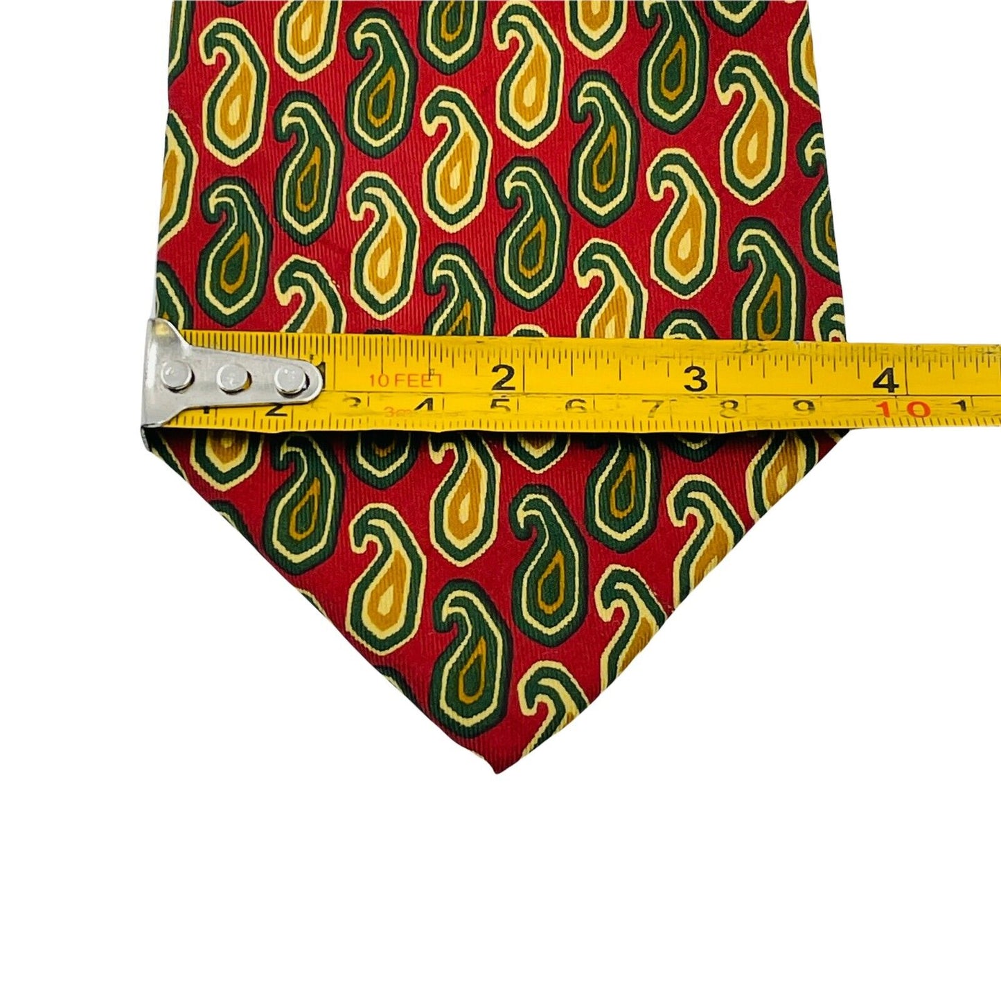 GANT Vintage Red Green Ornamented 100% Silk Hand Made Tie