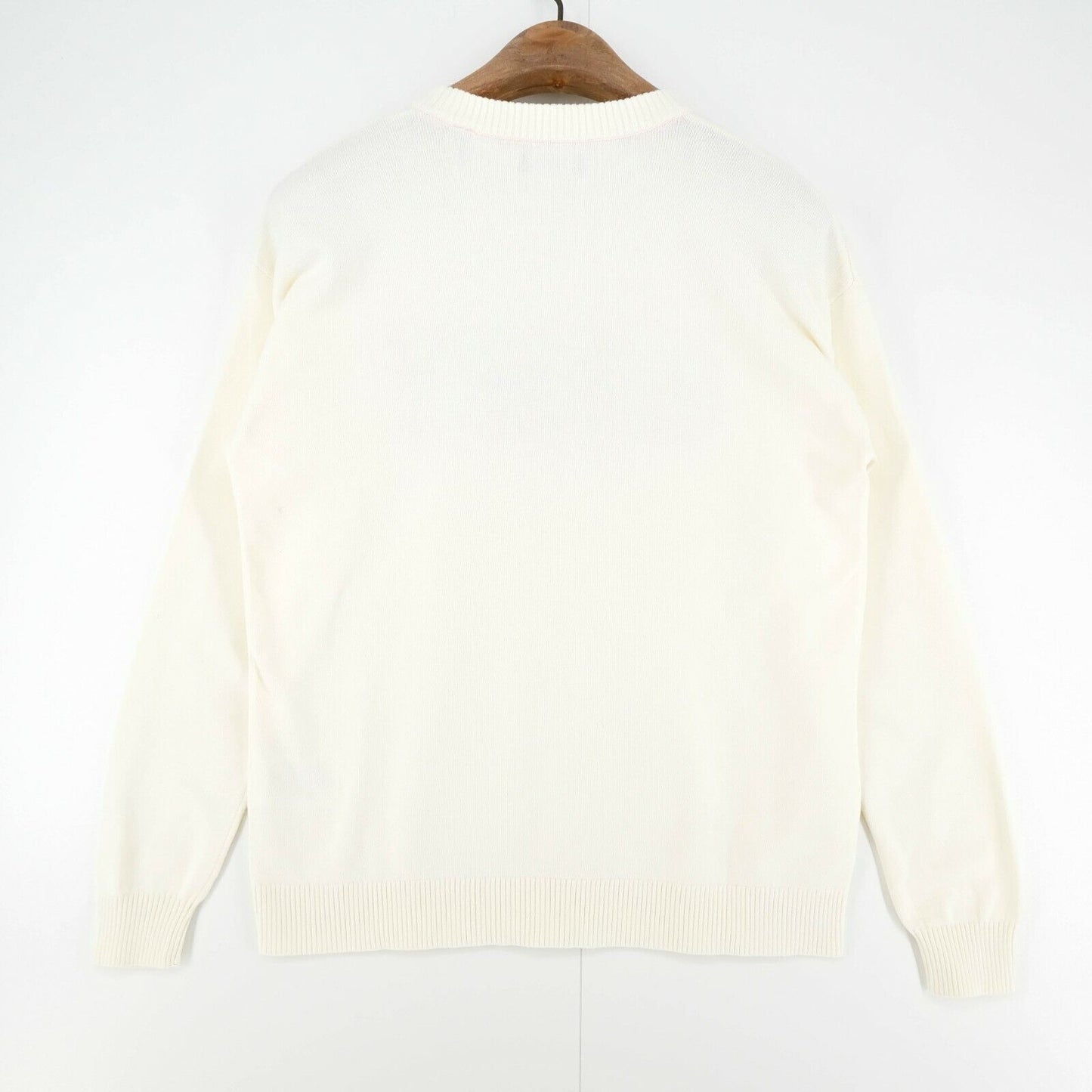 GANT White Crew Neck 100% Cotton Big Logo Jumper Sweater Pullover Size XS