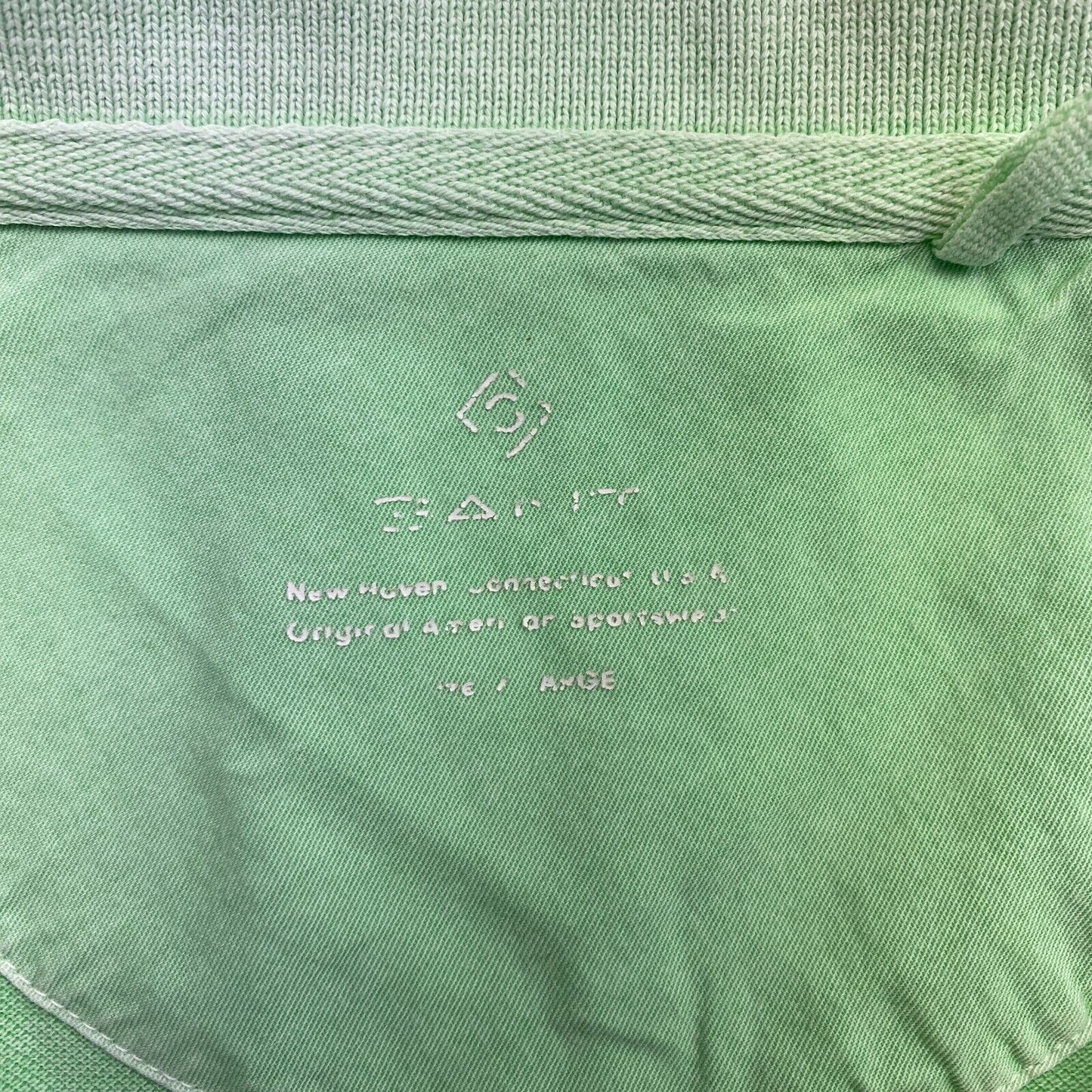 GANT Men Green Sun Faded Pique Rugger Short Sleeve Polo Shirt Size XL