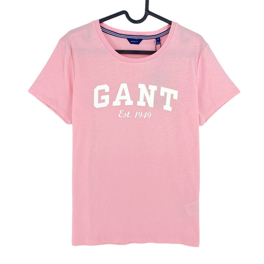 GANT Pink Logo Crew Neck T Shirt Top Size L