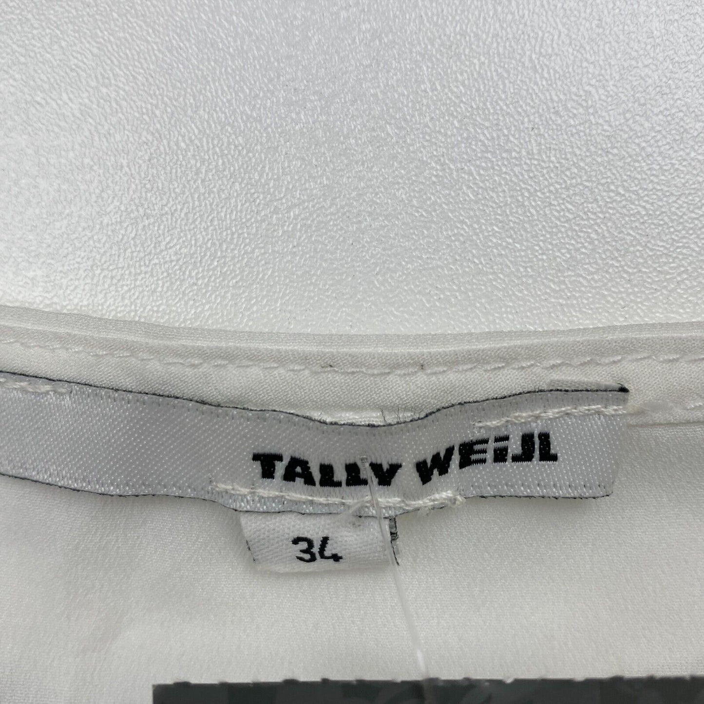 TALLY WEiJL Robe trapèze sans manches à col en V profond blanc crème Taille EU 34 UK 6 US 4