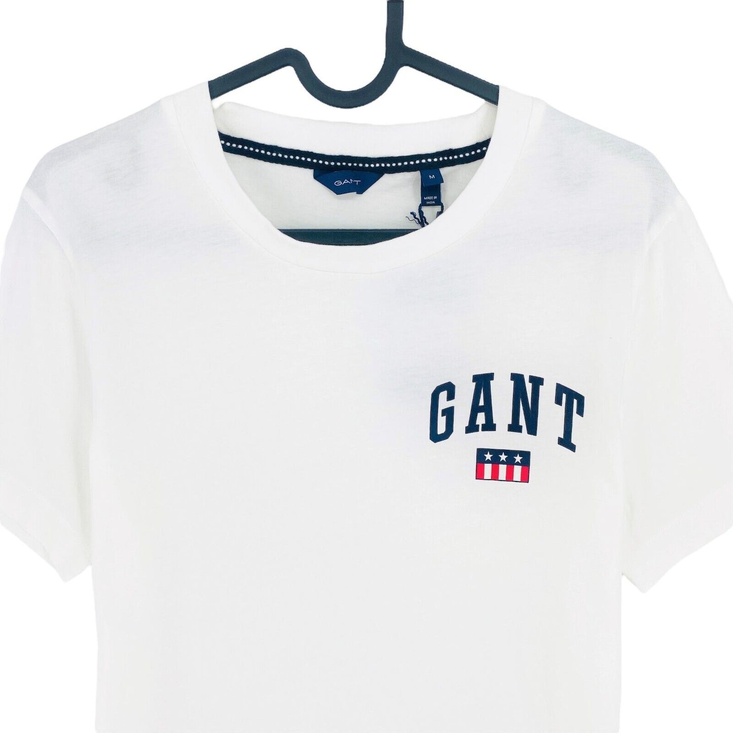 GANT White Gant Tag Crew Neck T Shirt Size M