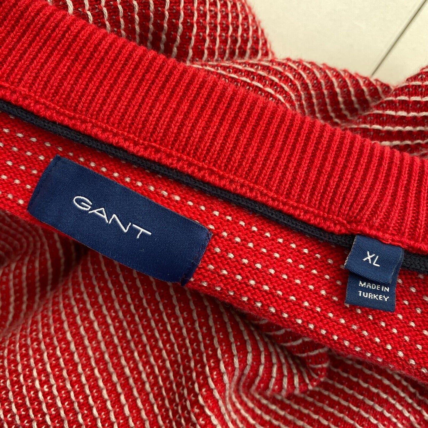 GANT Red Light Texture Crew Neck Sweater Pullover Size XL